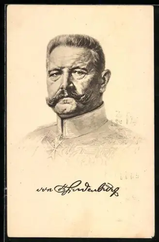 AK Paul von Hindenburg in Uniform mit Orden