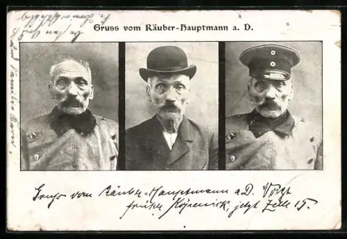 AK Berlin, Porträt Hauptmann von Köpenick mit u. ohne Uniform