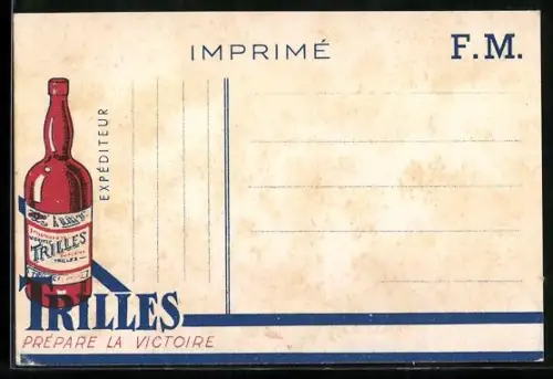 AK Reklame Trilles, Soldaten stossen an