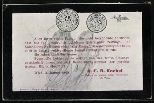 AK Kalenderstempel und Zeitungsstempel werden abgeschafft 1900