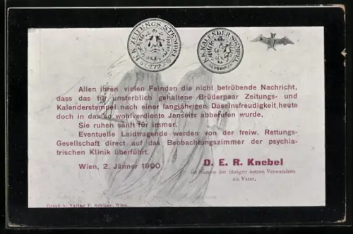 AK Kalenderstempel und Zeitungsstempel werden abgeschafft 1900