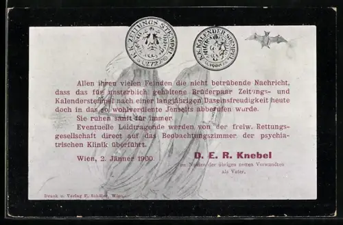 AK Kalenderstempel und Zeitungsstempel werden 1900 abgeschafft
