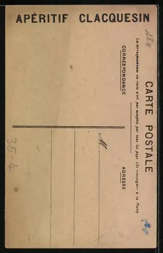 AK Reklame Aperitif Clacquesin