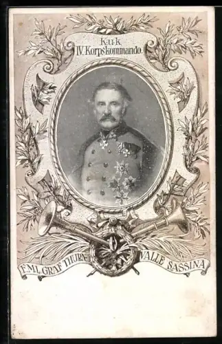 AK Portrait des Kommandanten des IV. Korpskommandos, Graf Thurn