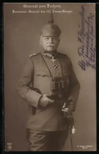 AK General von Lochow, Kommandierender General des III. Armee-Korps, Portrait mit dem Pour le Mérite