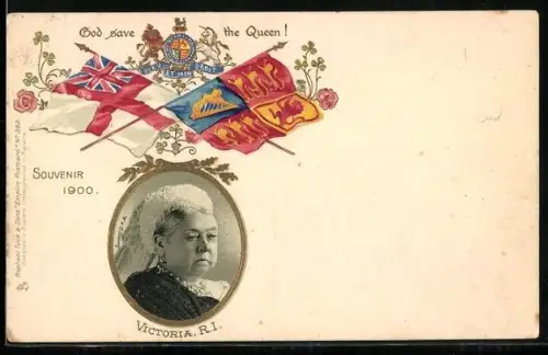 AK Queen Victoria, R. I., Portrait, Banner of the Commonwealth