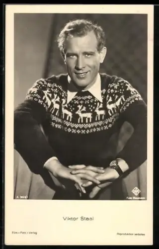 AK Schauspieler Viktor Staal, im Pullover von vorn gesehen