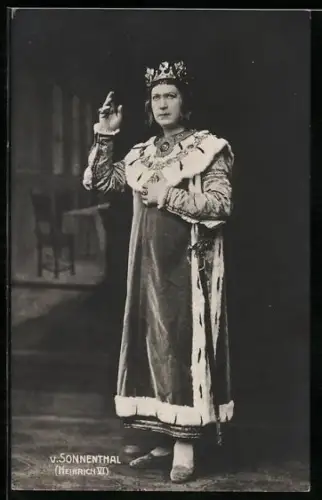 AK Schauspieler Adolf v. Sonnenthal als Heinrich der XII