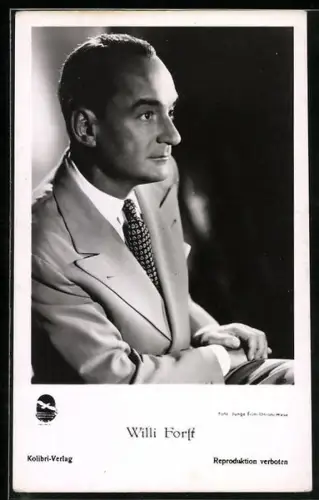 AK Schauspieler Willi Forft im Anzug