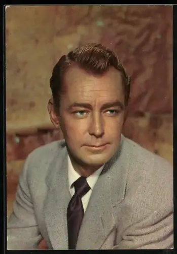 AK Schauspieler Alan Ladd im Anzug mit Krawatte