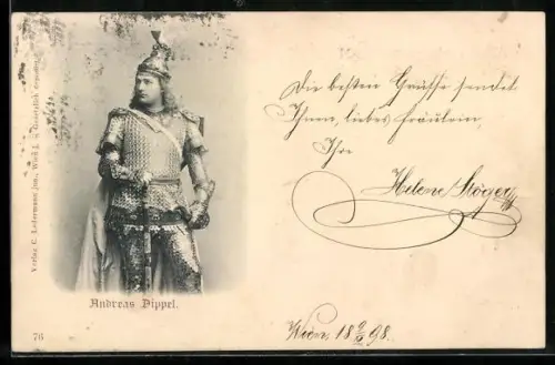 AK Schauspieler Andreas Dippel mit Rüstung