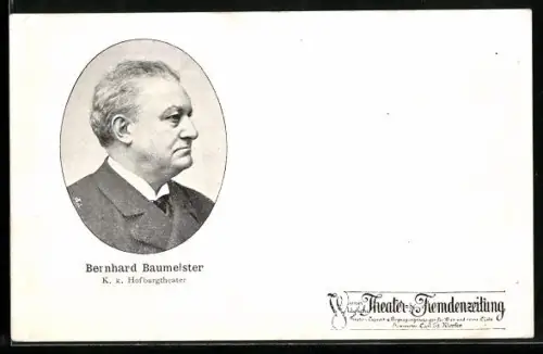 AK Schauspieler Bernhard Baumeister vom K.k. Hofburgtheater im Profil
