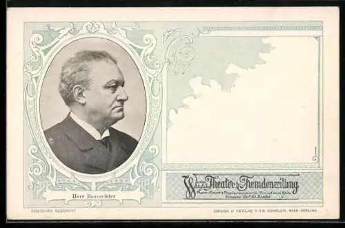 AK Schauspieler Bernhard Baumeister im Anzug posierend