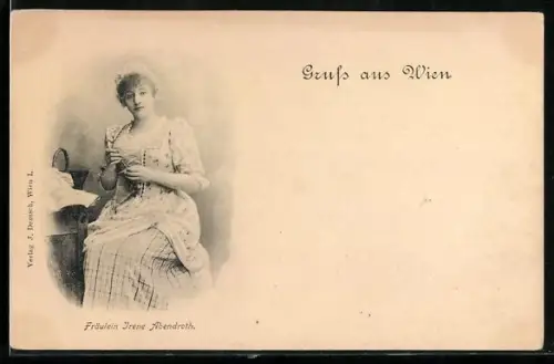 AK Schauspielerin Irene Abendrot im Kleid