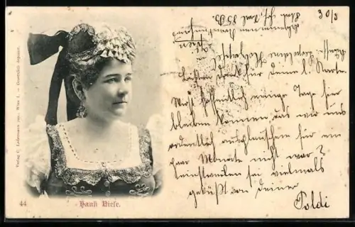 AK Schauspielerin Hansi Wiese mit Kopfschmuck