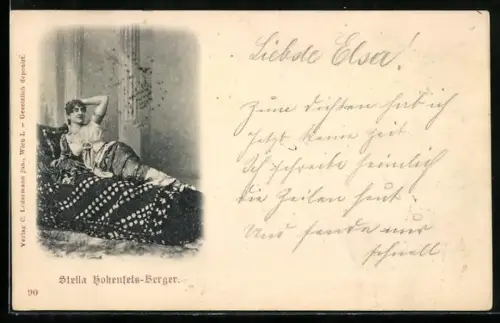 AK Schauspielerin Stella Hohenfels-Berger in lasziver Pose