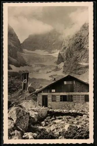 AK Blaueishütte, Blaueis und flagge