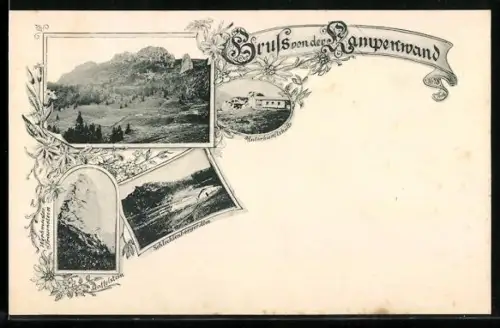 AK Unterkunftshütte /Kampenwand, Schlechtenberger Alm, Totalansicht und Staffelstein