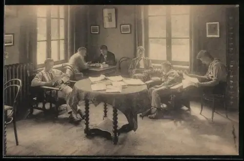 AK Uccle / Ukkel, Ecole ouvrière supérieure, chaussee de Waterloo 1329, salle de lecture, Arbeidershoogeschool