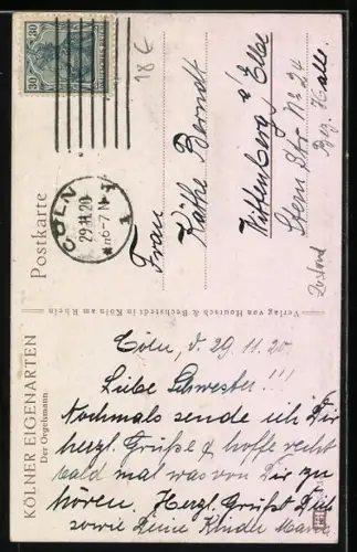 AK Köln, Der Orgelsmann, Leierkastenspieler