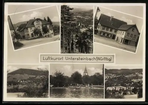 AK Untersteinbach /Württbg., Totalansicht, Gasthaus Zum Ochsen, Bes. Fr. Schmauder