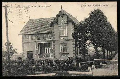 AK Rethem /Aller, Villa Scharnhorst mit Gartenanlagen