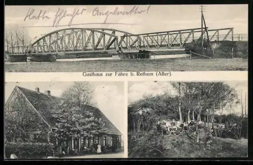 AK Rethem / Aller, Gasthaus zur Fähre, Brücke