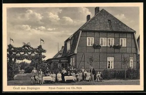 AK Bispingen, Pension von Chr. Renk mit Gästen