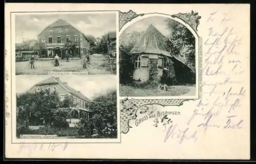 AK Bispingen, Rieckmanns Gasthaus mit dazugehörigem Garten