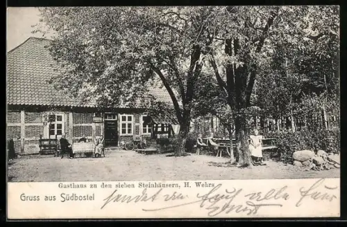 AK Südbostel, Gasthaus zu den sieben Steinhäusern, Inh. H. Wehrs