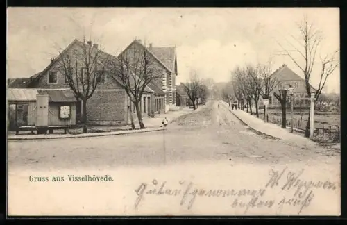 AK Visselhövede, Strassenpartie am Tage