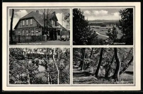AK Fallingbostel, Gasthaus Heideperle, Bes. Hugo Meinheit, Ausblick ins Böhmetal