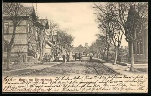 AK Visselhövede, Strassenpartie mit Passanten