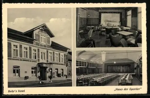 AK Visselhövede /Hann, Buhr`s Hotel, Inh. G. Pommerien, Haus der Sportler