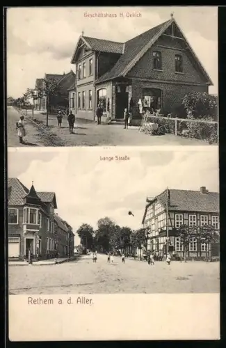 AK Rethem a. d. Aller, Geschäft H. Oetrich, Lange Strasse