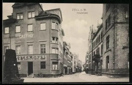 AK Zell a. M., Gasthof zum Roten Haus in der Hauptstrasse, Inh. Schneck