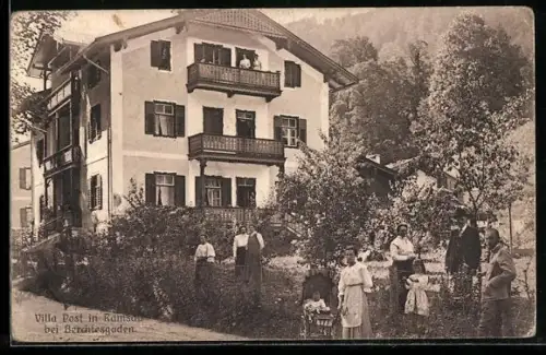 AK Ramsau /Obb., Hotel Villa Post mit Garten