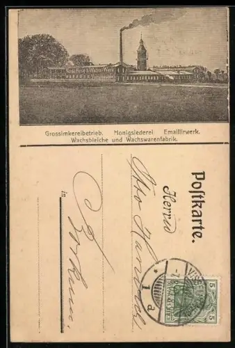 AK Visselhövede, Grossimkereibetrieb, Wachsbleiche und Wachswarenfabrik