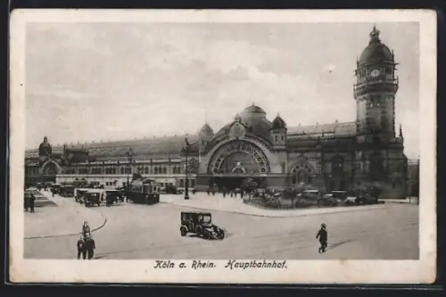 AK Köln a. Rhein, Hauptbahnhof aus der Vogelschau