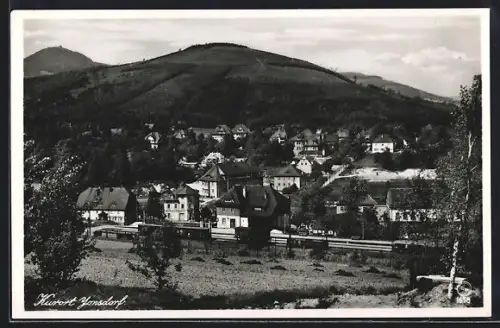 AK Jonsdorf, Ort mit Bahnhof, Gemeindeamt und Kurhaus, Buchberg, Lausche