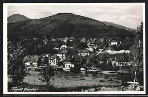 AK Jonsdorf, Ortsansicht, Bahnhof, Kurhaus, Buchberg, Lausche