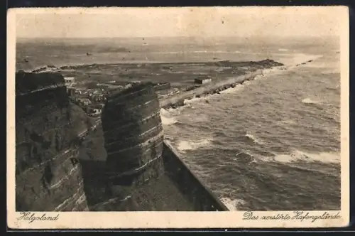 AK Helgoland, Das zerstörte Hafengelände