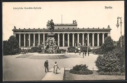AK Berlin, Königliche Gemälde-Galerie, Reiterstandbild Friedrich Wilhelm III