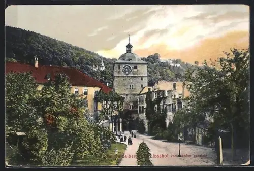 AK Heidelberg, Schlosshof vom Norden gesehen