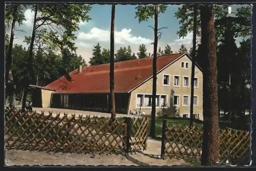 AK Bispingen /Lüneburger Heide, Jugendherberge mit Jägerzaun