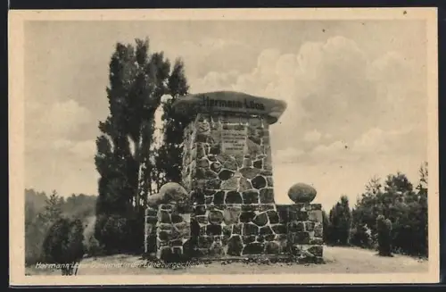 AK Uetzingen /Walsrode, Lüneburger Heide, Hermann Löns-Denkmal