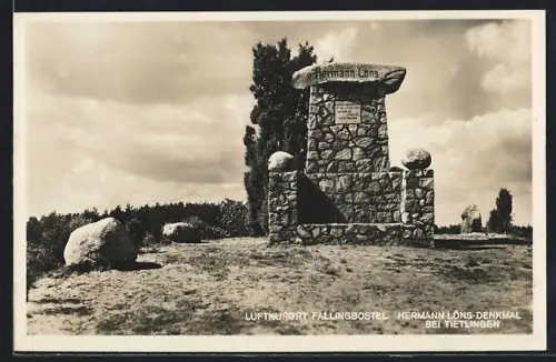 AK Fallingbostel, Hermann Löns-Denkmal bei Tietlingen