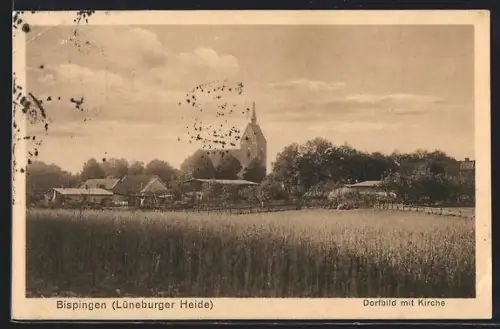 AK Bispingen /Lüneburger Heide, Dorfbild mit Kirche