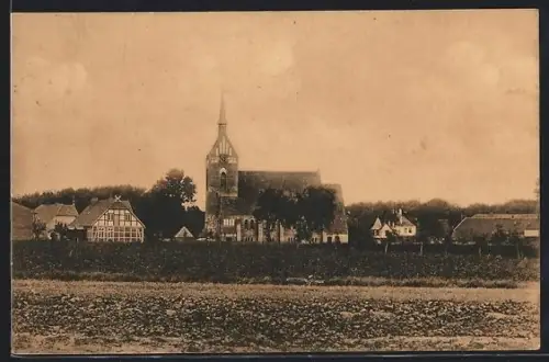 AK Bispingen /Lüneburger Heide, Kirche und Ortsansicht