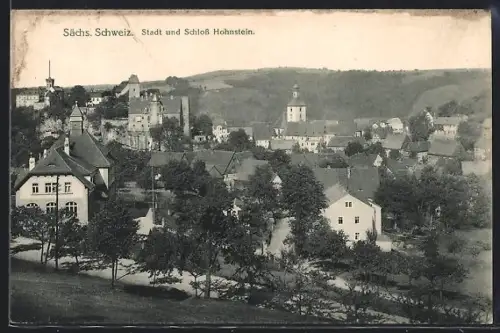 AK Hohnstein /Sächs. Schweiz, Stadt und Schloss Hohnstein